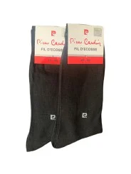 Lot de 2 paires de chaussettes fil d'Ecosse anthracite Pierre Cardin