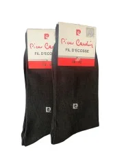 Lot de 2 paires de chaussettes fil d'Ecosse anthracite Pierre Cardin