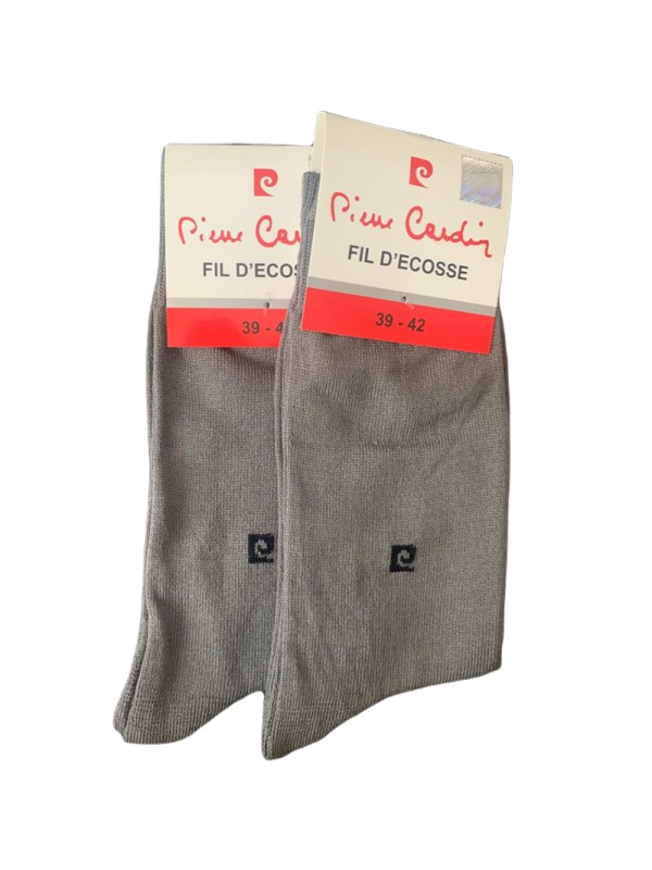 Lot de 2 paires de chaussettes fil d'Ecosse grises Pierre Cardin