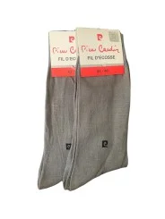 Lot de 2 paires de chaussettes fil d'Ecosse grises Pierre Cardin