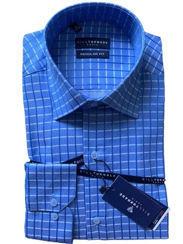Chemise bleu royal à carreaux Ravivozzo