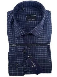 Chemise bleu marine à carreaux Ravoquipo