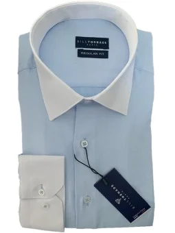 Chemise bleu ciel à col...