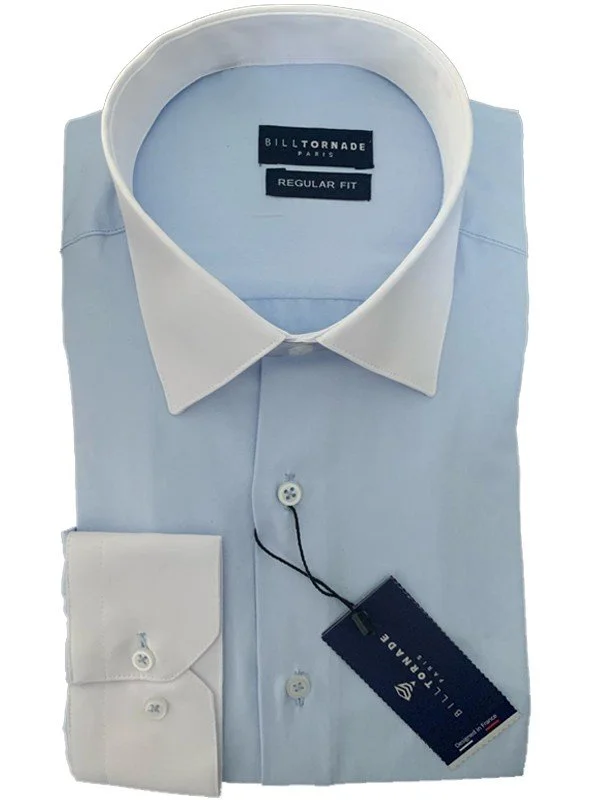 Chemise bleu ciel à col blanc régular Bill Tornade
