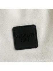 Polo blanc avec bande logo Cerruti 1881