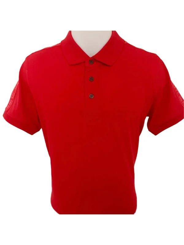 Polo rouge avec bande logo Cerruti 1881