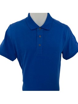 Polo bleu avec bande logo...