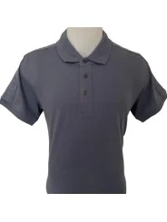 Polo gris ardoise avec bande logo Cerruti 1881