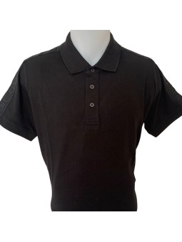 Polo noir avec bande logo...