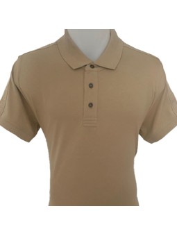 Polo beige avec bande logo...