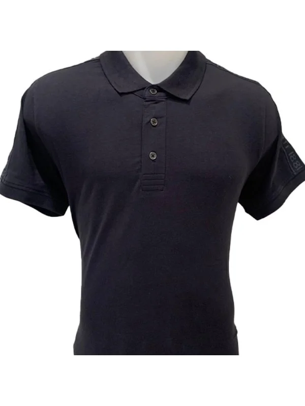 Polo bleu marine avec bande logo Cerruti 1881