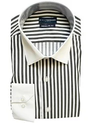 Chemise col blanc à rayures noires régular Bill Tornade