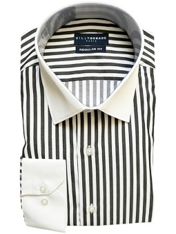 Chemise col blanc à rayures...