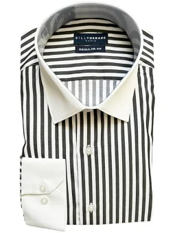Chemise col blanc à rayures...