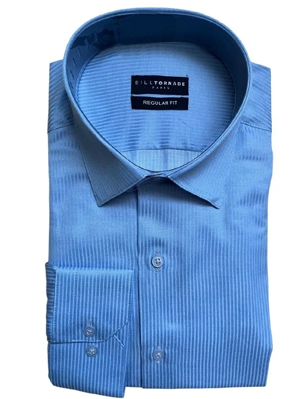 Chemise bleu ciel à rayures régular Bill Tornade