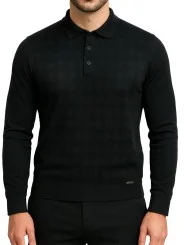 Pull / polo maille losange noir bill tornade