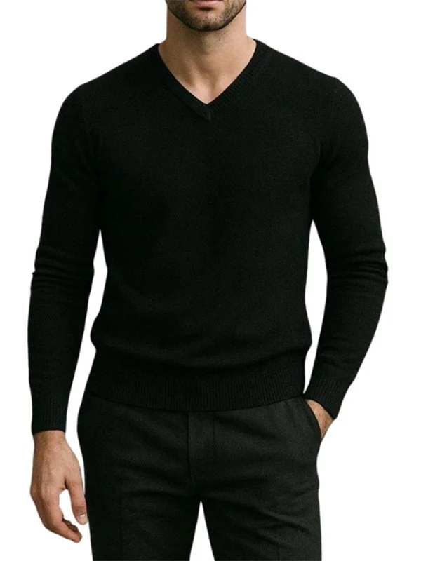Pull col V noir Bill Tornade