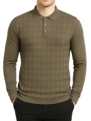 Pull / polo maille losange kaki bill tornade