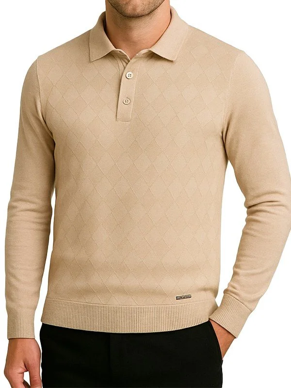 Pull / polo maille losange beige bill tornade