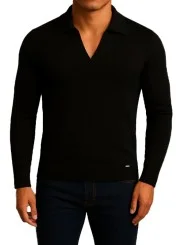 Pull / polo uni noir bill tornade