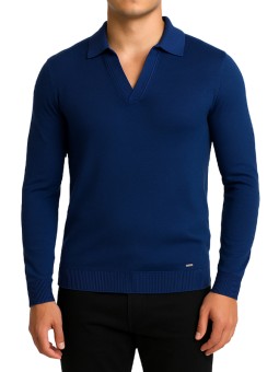 Pull / polo uni bleu marine...