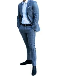 Costume gris à carreaux homme – 2 pièces slim – Bill Tornade