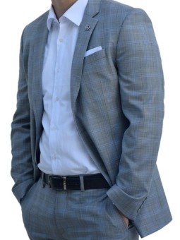 Costume gris à carreaux...