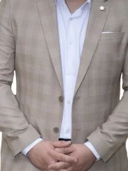 Costume beige à carreaux homme – 2 pièces Slim – Bill Tornade