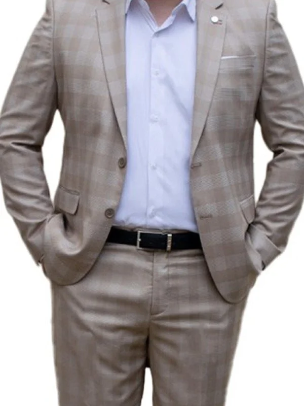 Costume beige à carreaux homme – 2 pièces Slim – Bill Tornade