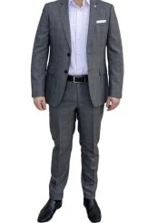 Costume gris foncé Prince de Galles homme – 2 pièces Slim – Bill Tornade