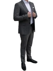 Costume gris foncé Prince de Galles homme – 2 pièces Slim – Bill Tornade