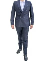 Costume bleu marine croisé homme – 2 pièces Slim – Bill Tornade