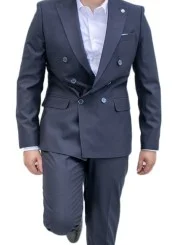 Costume bleu marine croisé homme – 2 pièces Slim – Bill Tornade