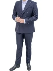Costume bleu marine croisé homme – 2 pièces Slim – Bill Tornade