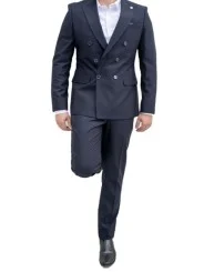 Costume bleu marine croisé homme – 2 pièces Slim – Bill Tornade