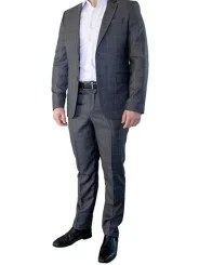 Costume gris grands carreaux homme – 2 pièces Slim – Bill Tornade