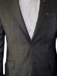 Costume gris grands carreaux homme – 2 pièces Slim – Bill Tornade