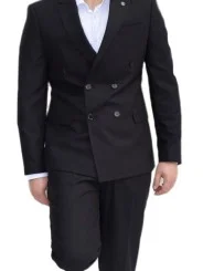Costume noir croisé homme – 2 pièces Slim – Bill Tornade