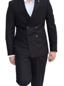Costume noir croisé homme –...