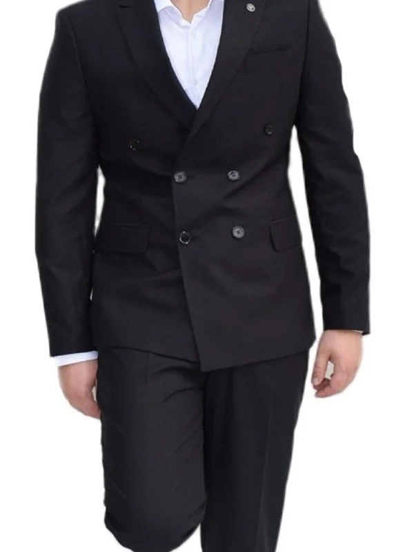 Costume noir croisé homme – 2 pièces Slim – Bill Tornade