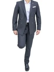 Costume gris croisé homme – 2 pièces Slim – Bill Tornade
