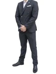 Costume gris croisé homme – 2 pièces Slim – Bill Tornade