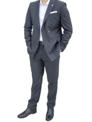 Costume gris croisé homme – 2 pièces Slim – Bill Tornade