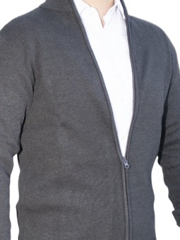 Gilet zippé gris foncé Bill...