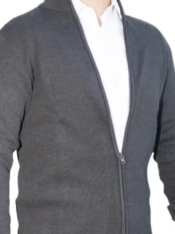Gilet zippé gris foncé Bill...