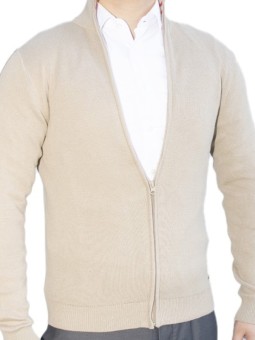 Gilet zippé beige Bill Tornade