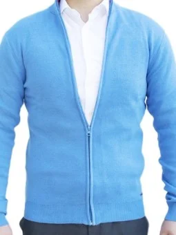 Gilet zippé bleu ciel Bill...