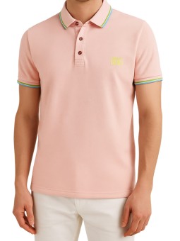 Polo rose manches courtes...