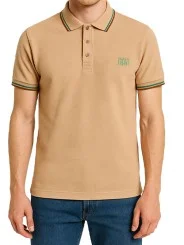 Polo marron clair manches courtes Cerruti 1881