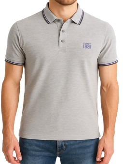 Polo gris manches courtes...